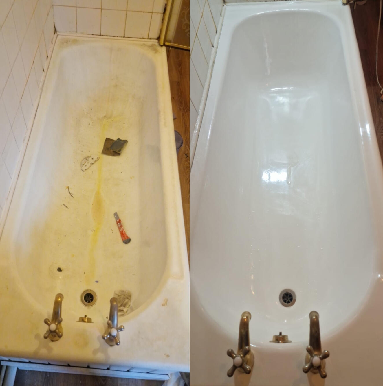 Steel bath resurfaced in Newport